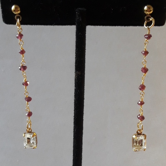 Helen Flatmo Jewelry Jewelry - NWT Vintage Rhinestone and Amethyst Earrings